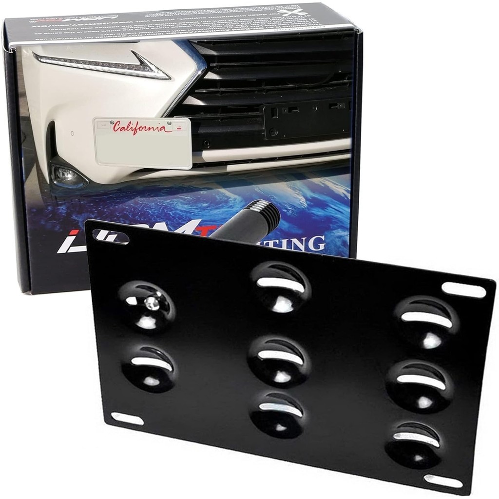 IJDMTOY Không Khoan Cản Trước Kéo Móc Biển Số Gắn Giá Đỡ Adapter Bộ Tương Thích Với Lexus 2015-21 NX