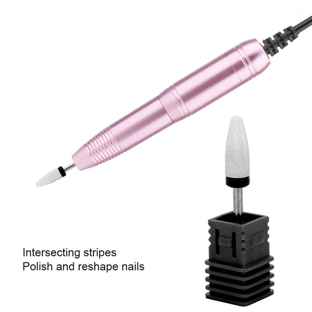 Tombth Electric Nail Drill Bit Đầu ngô Phụ kiện máy mài gốm (Hộp đen XC hạt cực thô)