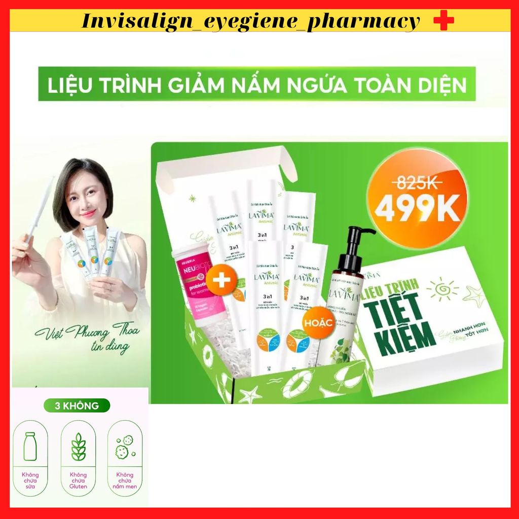 [LIỆU TRÌNH NẤM NGỨA TOÀN DIỆN Ship Hoả Tốc Che Tên] Combo tiết kiệm Men Vi Sinh Neubiotic & Gel Phụ