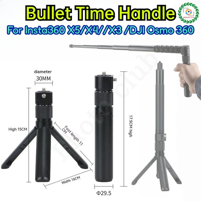 Đạn Thời Gian Tay Cầm Cho Insta360 X5 X4 Đa Năng Selfie Stick Chân Máy Xoay Cho DJI Osmo 360