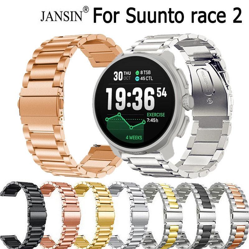 Jansin Dây Đeo Inox Màu Trơn Đồng Hồ Thông Minh Cho suunto race2