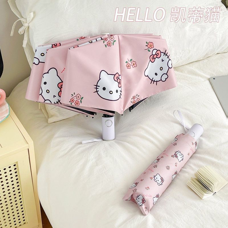 【Fast shipping】ô che mưa hello kitty  ô tự động hello kitty Hướng dẫn sử dụng ô Hello Kitty dễ thươn