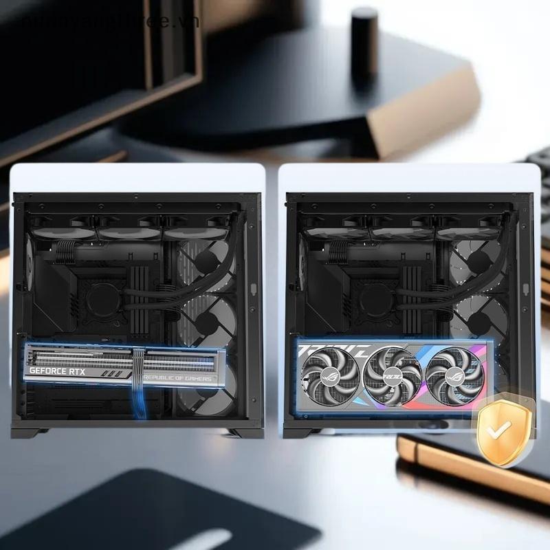 Nuanyangthree.vn 1 Bộ Bên Ngoài GPU Docking Station Dọc GPU Gắn Chân Đế 2 / 3 Khe Cắm Card Đồ Họa Lá
