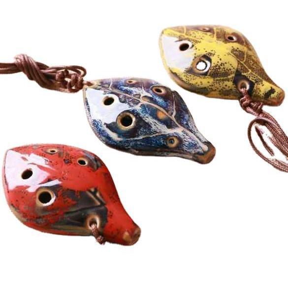 Gốm Nhạc Cụ Lỗ Sứ Sứ Sáo Xanh Trắng Sáo Thủ Công Ocarina Sáu Lỗ Ocarina Trẻ Em Mini Nhỏ Ocarina Hướn