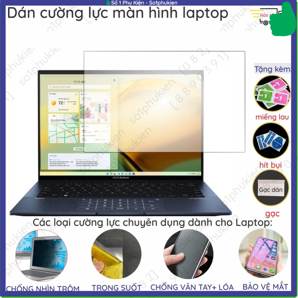 Dán cường lực cho Asus Zenbook 14 UX3402VA UX3402ZA UX3402 S UX5406 Flip UX461 16 S16 UM5606 OLED UM