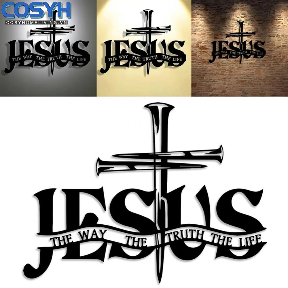 <cosyh>Metal Jesus Cross Art Celebration Of Faith Daily Faith Reminder Artistic Design