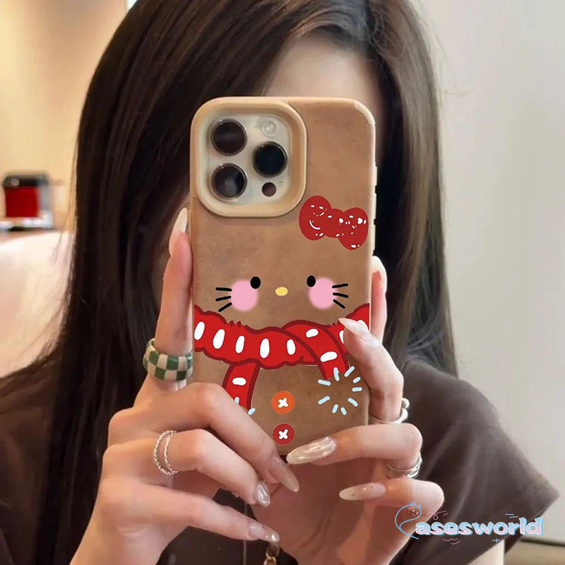 Ốp lưng khăn đỏ Cian Tiao Hello Kitty dễ thương Tương thích cho IPhone 17 12 14 15 13 11 16 Pro Max 