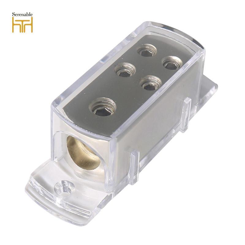 4-Way 1X 4AWG Trong 4X 8AWG Out Power / Ground Cable Splitter Khối phân phối, Mới