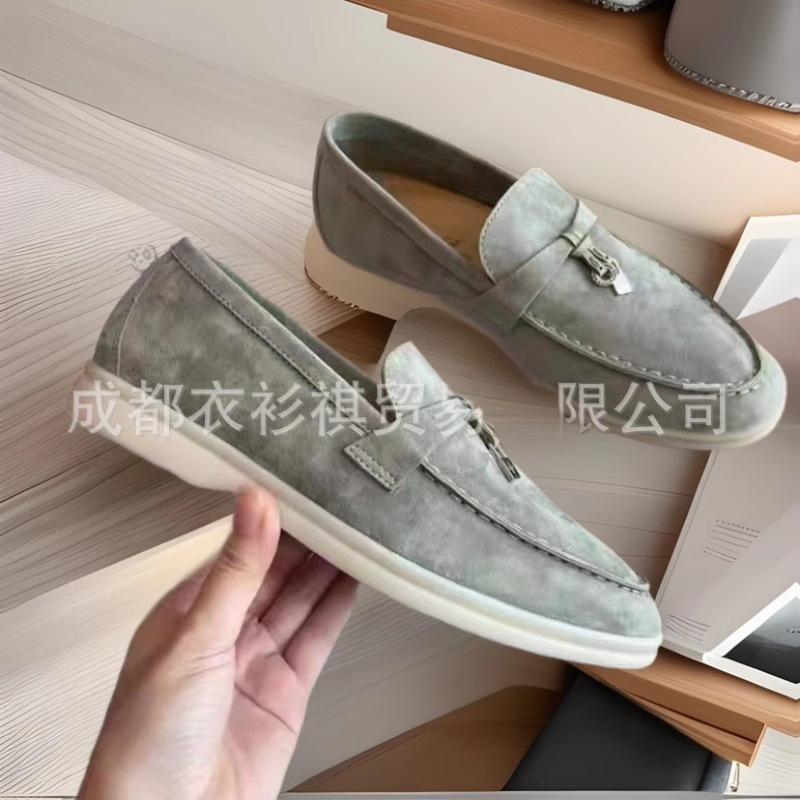 Loafers Phong Cách Mới Châu Âu Mỹ Phong Cách Nhẹ Giày Unisex LP Loro Piana * Piana MERM