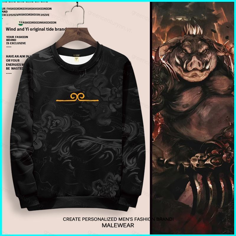 Áo khoác cosplay đen Ngộ Không & Zhu Bajie phong cách anime, unisex, tay dài