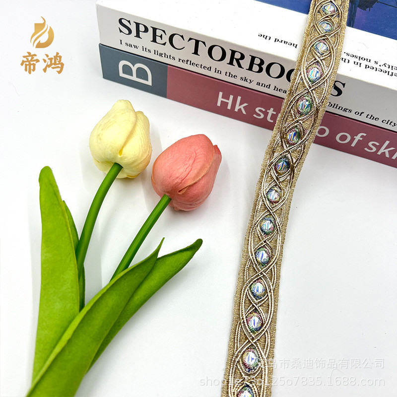 Phong Cách Dân Tộc Thêu Ren Vàng, Ribbon 2cm