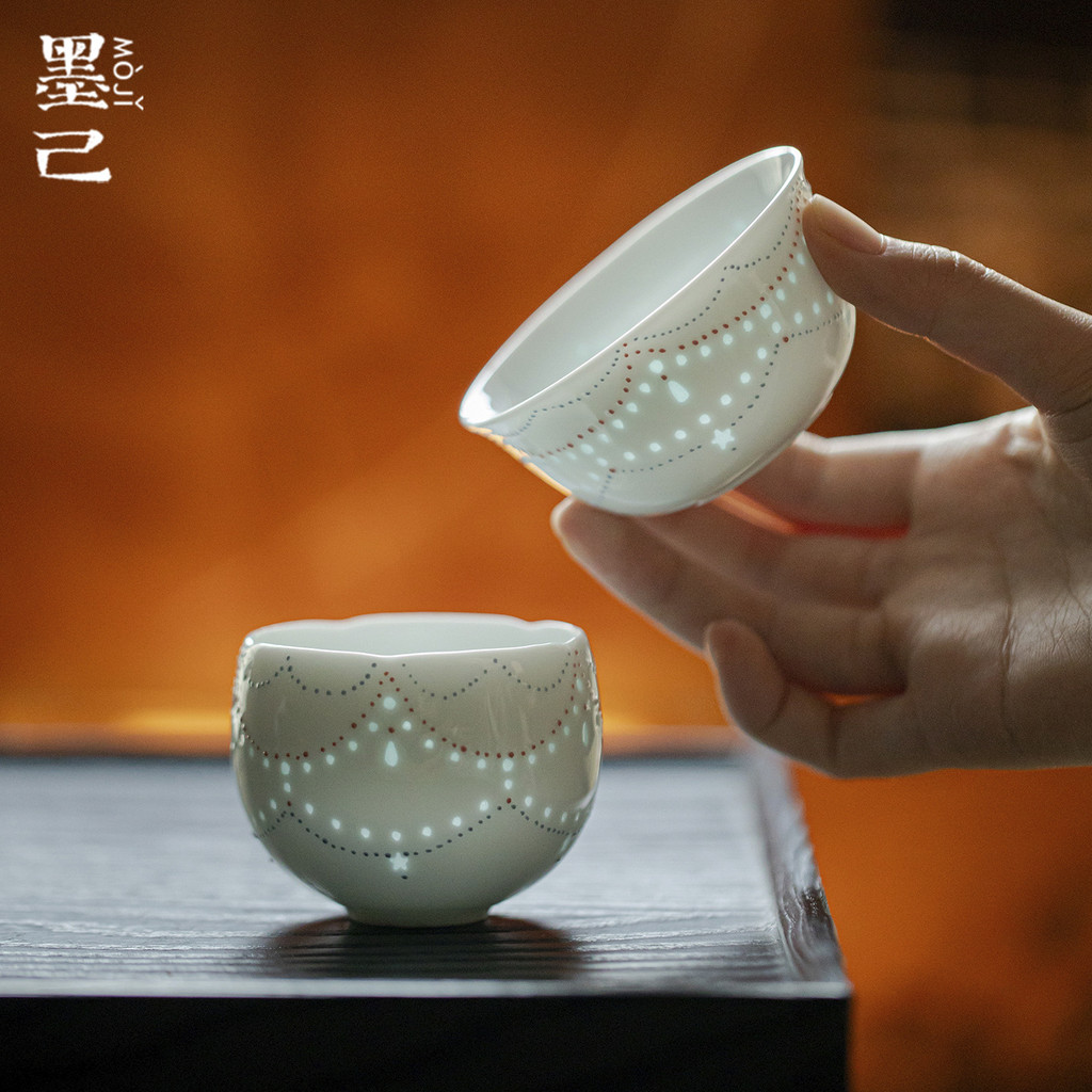 Mo Ji Linglong Hollow Master Cup Kung Fu Tea Set Mo Ji Linglong Hollow Ceramic Master Cup Kung Fu Te