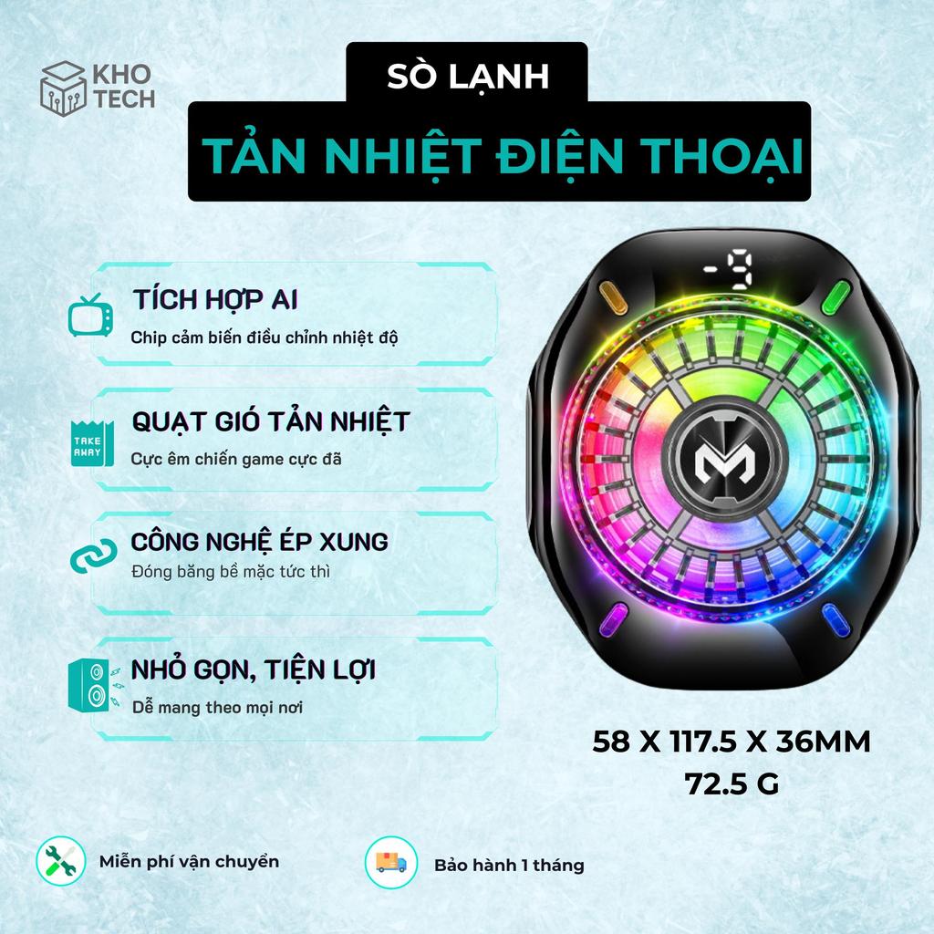 Sò lạnh tản nhiệt đóng băng memo CX10 AI 10W Led AI vừa hít vừa kẹp điện thoại tích hợp AI  giảm nhi