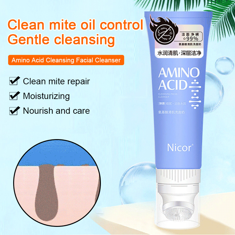 【Kiểm Soát Dầu/Thiết Kế Bàn Chải/Amino Acid】NICOR Sữa Rửa Mặt 120mL Cho Da Dầu/Nam/Chăm Sóc Da Mềm M