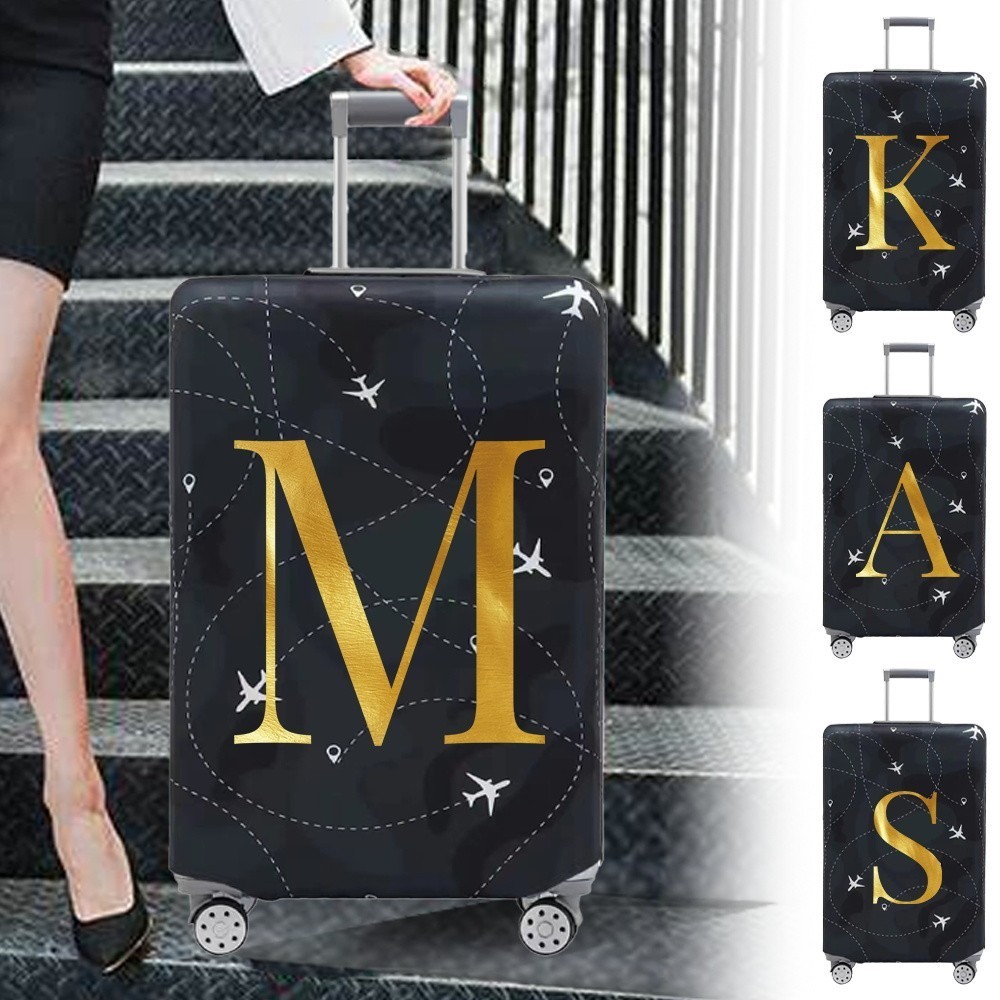 New Luggage  Cover Letter Series Black Wear Resistant Fabric Dust Cover 18-32 inch Travel Case Cover