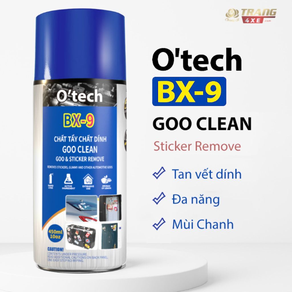 BX-9 làm sạch chất dính, nhựa đường, nhãn dán  (450 ml) không ảnh hưởng bề mặt sơn (450 ml) O'tech B