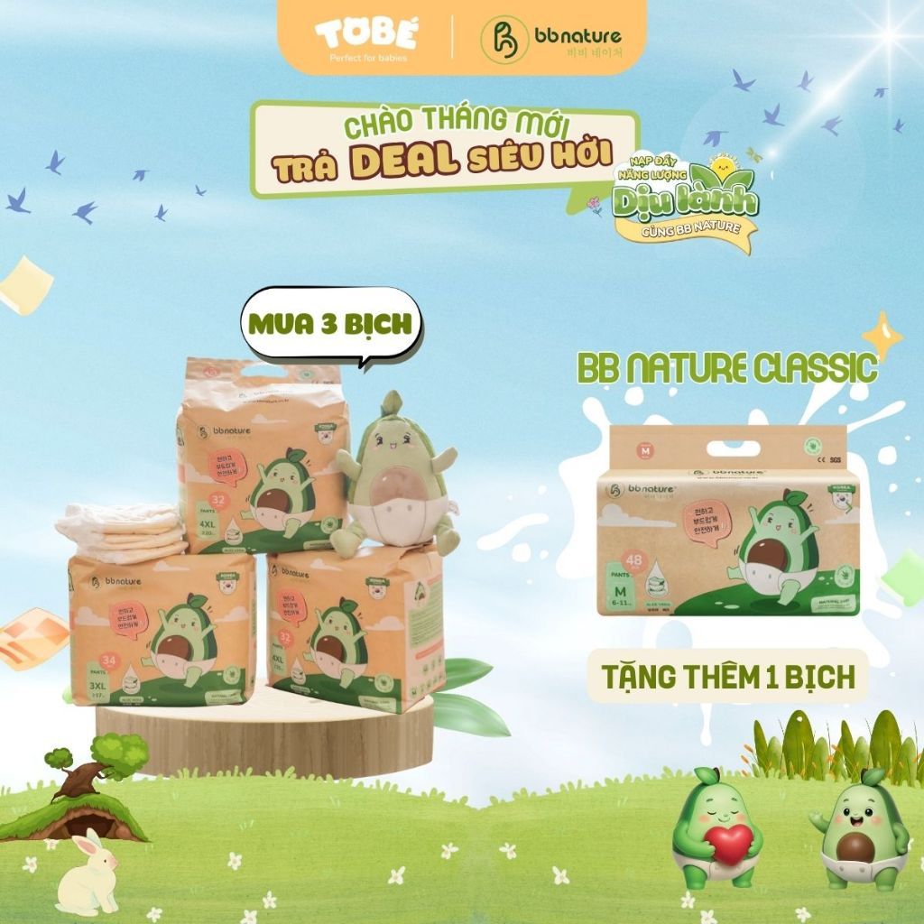 BB [MUA 3 TẶNG 1 BB NATURE CLASSIC] COMBO 03 BỊCH TÃ BỈM BB NATURE CLASSIC