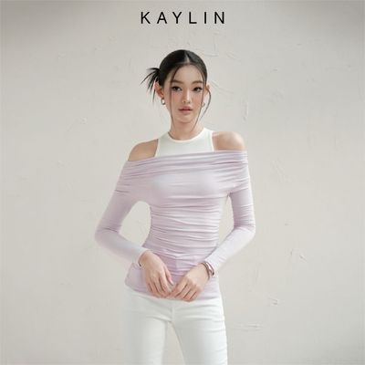 Set KAYLIN áo ba lỗ phối áo tay dài trễ vai chất thun phong cách cá tính BST Tháng 10.2025 - A71T10