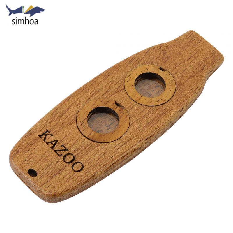 Simhoa Có Thể Điều Chỉnh Tông Màu Gỗ Kazoo Guitar Dễ Chơi Kazoo Hai Lỗ Starter