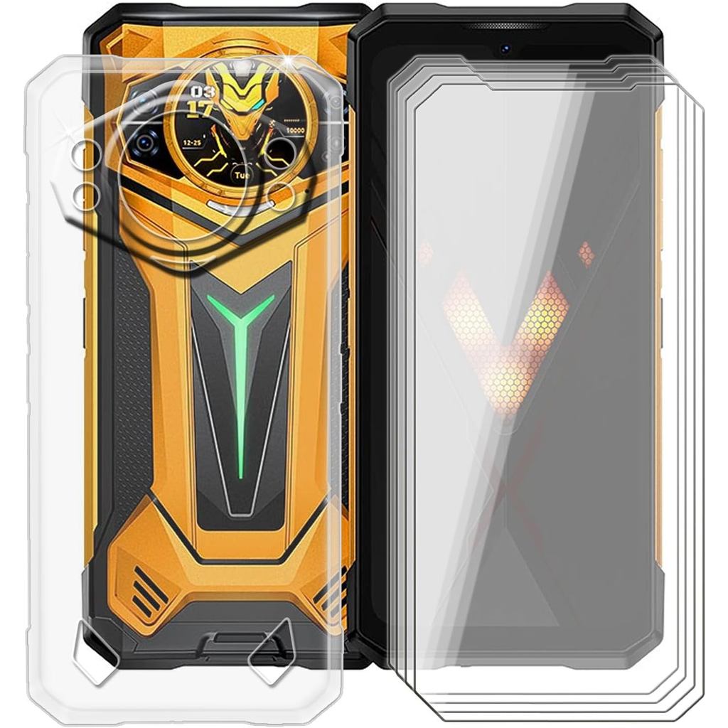 Ốp lưng cho Doogee S200 Ultra (6,72 "), với [Tấm bảo vệ màn hình bằng kính cường lực 4 X], TPU mềm t