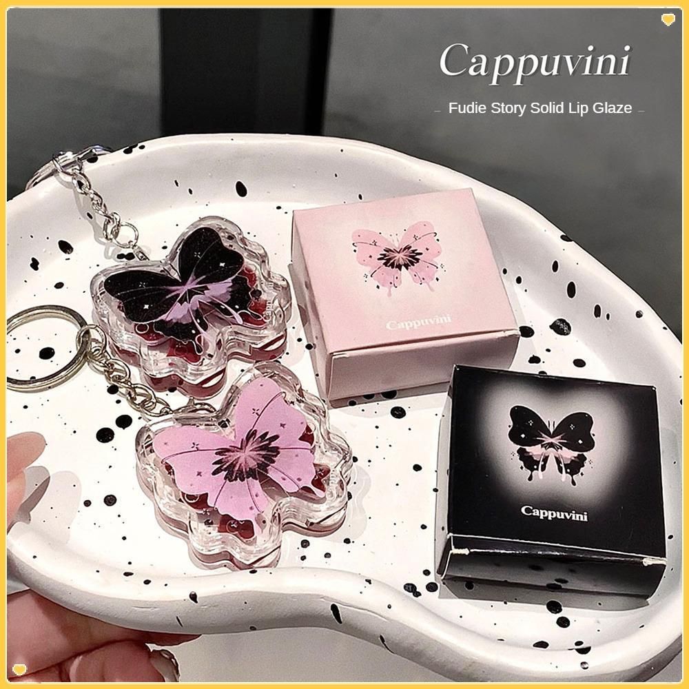 【COD】 Son bóng dạng lỏng Cappuvini Snake Butterfly Keychain Lip Gloss Mirror Liquid Lipstick Student