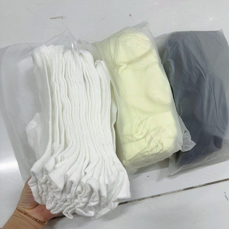 Set 10 đôi tất nữ cổ cao trơn basic 3 màu, cotton mỏng co giãn, đi học đi làm siêu xinh | BigBuy360 - bigbuy360.vn