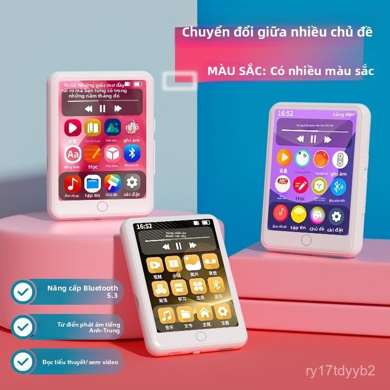 Máy nghe nhạc MP3 MP4 mới, phiên bản màn hình cảm ứng để nghe nhạc và đọc tiểu thuyết, máy nghe nhạc