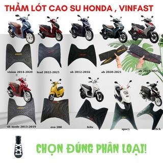 Thảm Để Chân Cao Su Xe Máy Honda & Xe Điện Vinfast – Phù Hợp SH, AB, Vision, Vario, EVO, Feliz