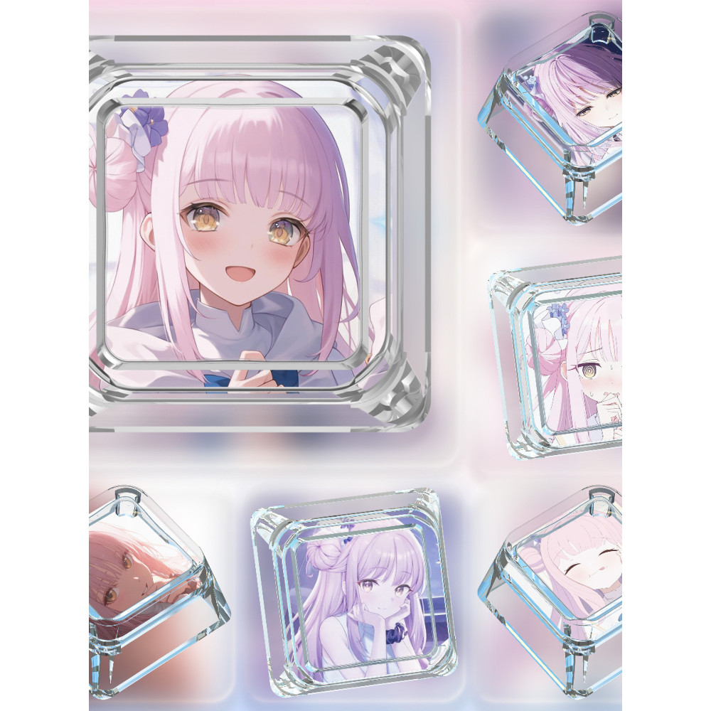 Shengyuan Fuhua Limited Emoicon Pack Keycap Hoạt Hình Đơn Trục Chữ Thập Độc Đáo Dễ Thương Trong Suốt