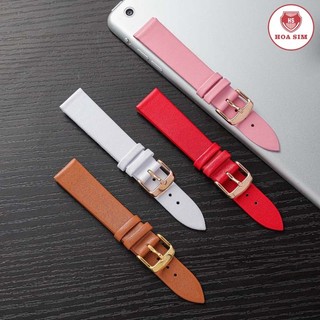 {DA NHẬP XỊN} Dây đồng hồ da bê mềm slim BO-21 chống thấm nước nhiều size 18 19 20 22mm (4 Màu)