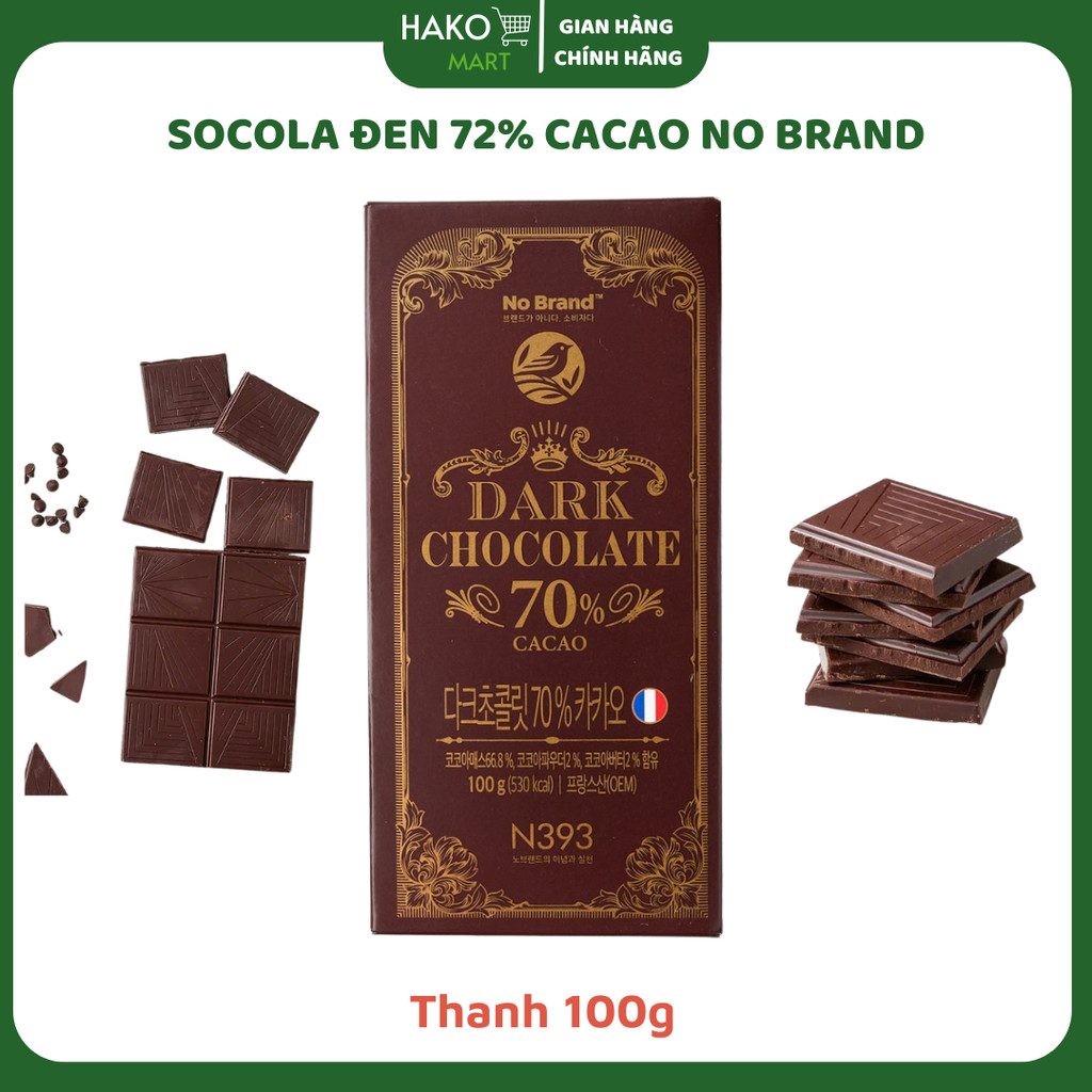 Socola Đen 72% Cacao No Brand Hàn Quốc