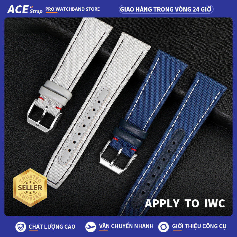 Áp dụng cho IWC, Dây đeo đồng hồ bện bằng vải Nylon 21 / 22mm cho dòng Pilot Mark XVIII Hoàng tử bé