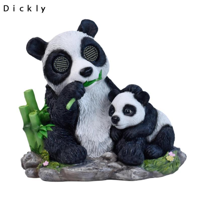 Tượng đèn năng lượng mặt trời Garden Panda Quà tặng Tượng động vật cho sân cỏ