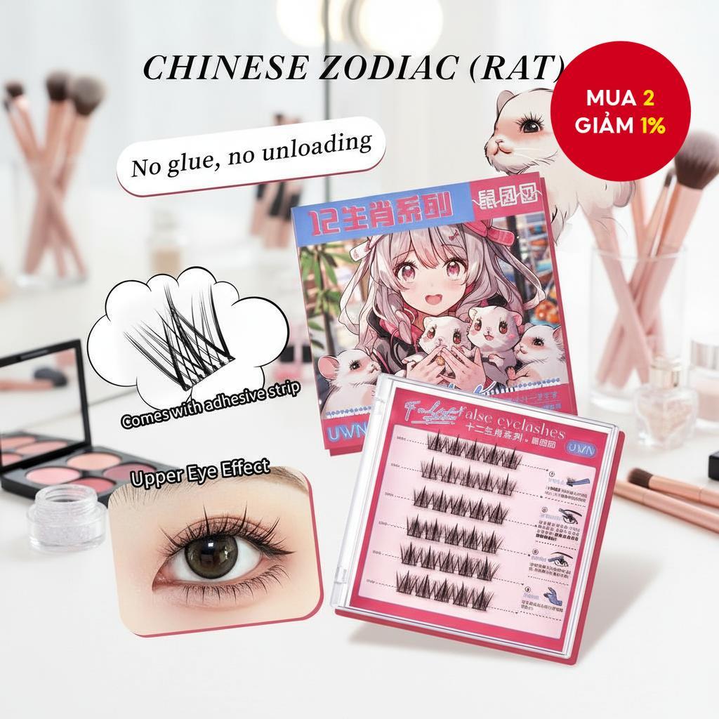 Lông mi giả không keo Unw Glue-Free Sunflower Curling Segmented Zodiac Signs Grafting Simulation