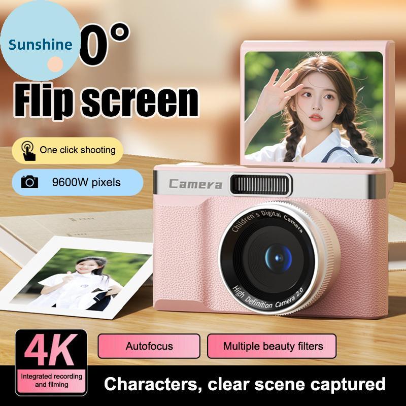 Nắng 180°Màn hình lật Selfie Camara 96MP Tự động lấy nét 8X Zoom Entry-Level Kids Camara VN