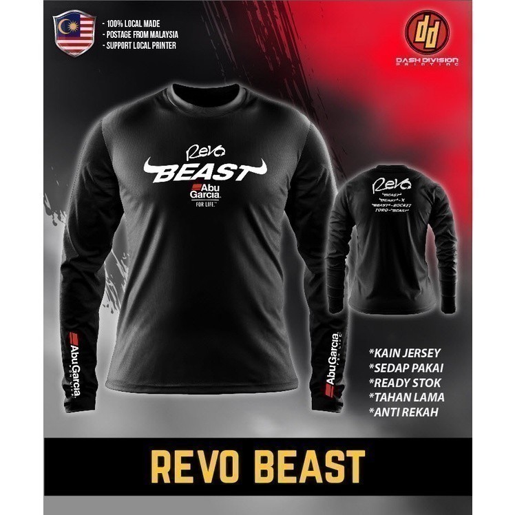 Thời trang 2025 Abu Garcia Revo Beast Fishing Tshirt / Microfiber Jersi / Jersey Thăng hoa / Áo thun