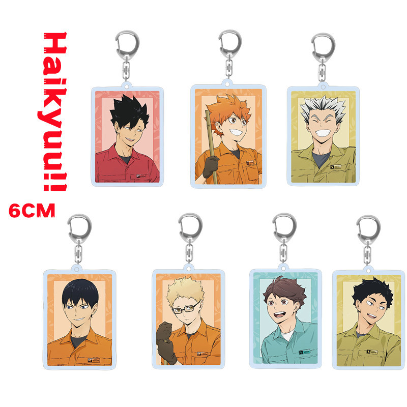 Haikyuu  Anime 6cm Keychain Hinata Shoyo Kageyama Tobio Cosplay Acrylic Keychains Charm Image Pendan