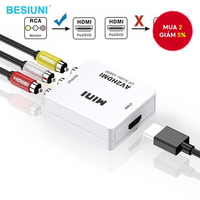 RCA sang HDMI AV2HDMI AV sang HDMI 1080P RCA Composite CVBS AV sang HDMI Bộ chuyển đổi Video Âm than