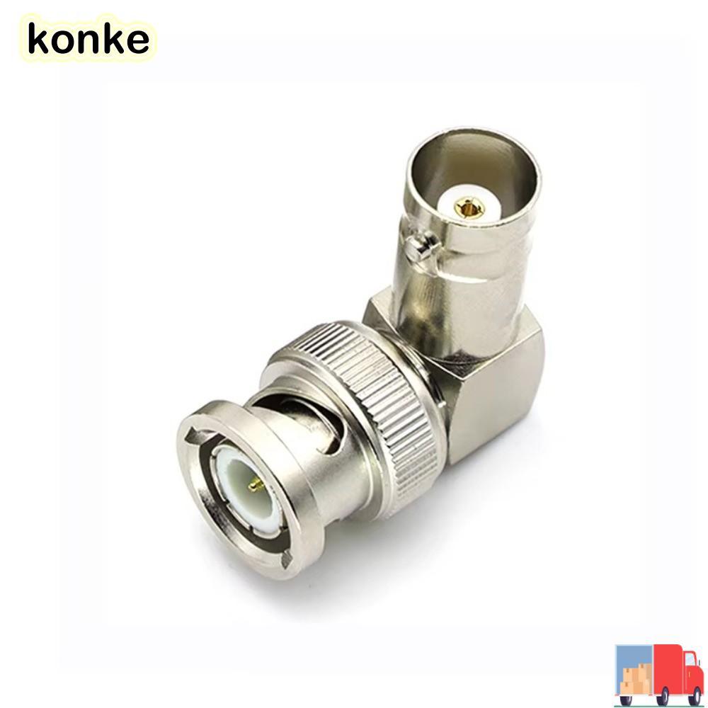 Đầu nối nam KONKE BNC, Đầu nối góc phải BNC góc 90 độ, Chất liệu đồng thau mạ niken Bộ chuyển đổi Vi