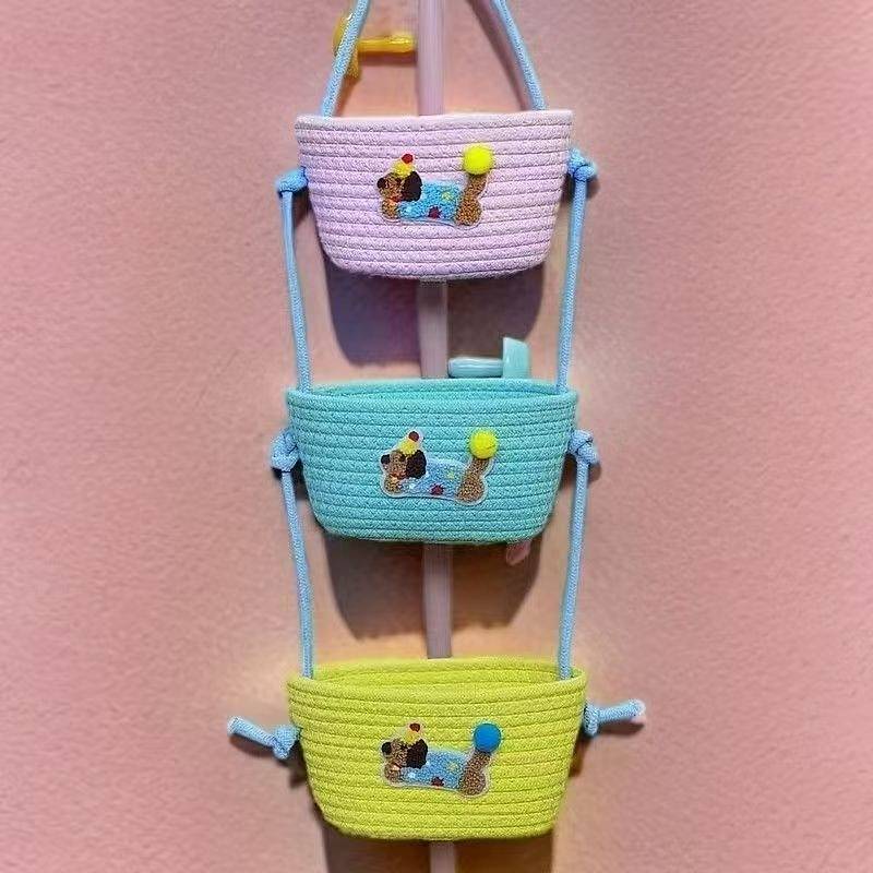 Behind the Door Bedroom Creative Hanging Basket Cartoon Cute Cotton Braided Living Room Entrance Han