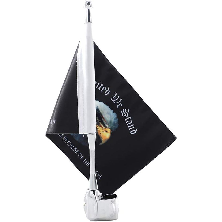 GUAIMI Cờ Xe Máy Cực Gắn & 5.5 '' x 9 '' United We Stand Flag, Chrome Nhôm, Treo Tường, Phù Hợp Với 