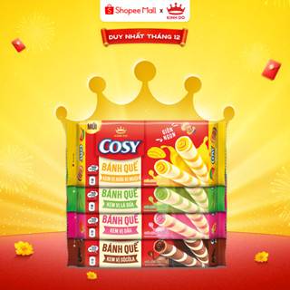   VC 15%  Combo 4 Bánh Quế Cosy 4 Vị Ngẫu Nhiên  Socola Xoài Xí Muội Lá Dứa Dâu  - LIVE 