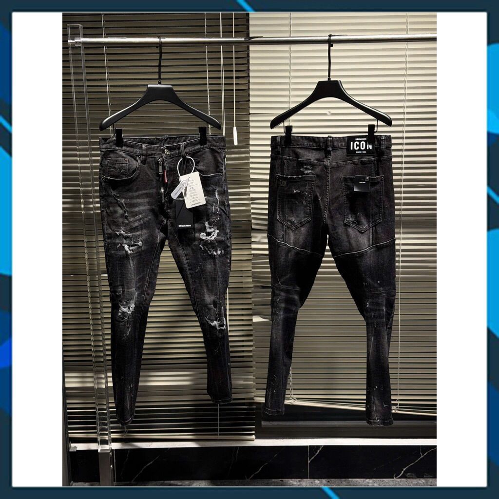 Quần jean nam DSQ xám fom biker hàng Quảng Châu