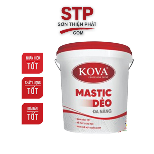 Mastic dẻo ngoại thất KOVA. Chịu sự thay đổi của thời tiết tốt, chịu tia cực tím.