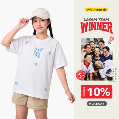 [BST Dream Team Summer] Áo Phông Trẻ Em Yody Form Relax Thêu Nét Nautical TCTS26S005