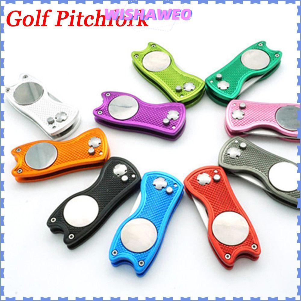 WISHAWEO 7 Màu Golf Pitchfork Bền Di Động Pitch Groove Cleaner
