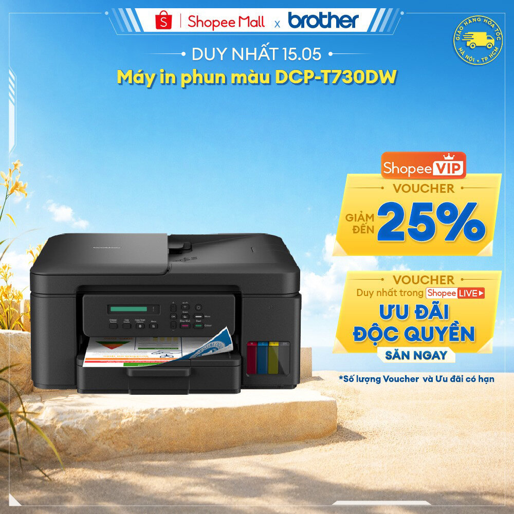 Máy in phun màu Brother DCP-T730DW - Đa năng, Tiết kiệm