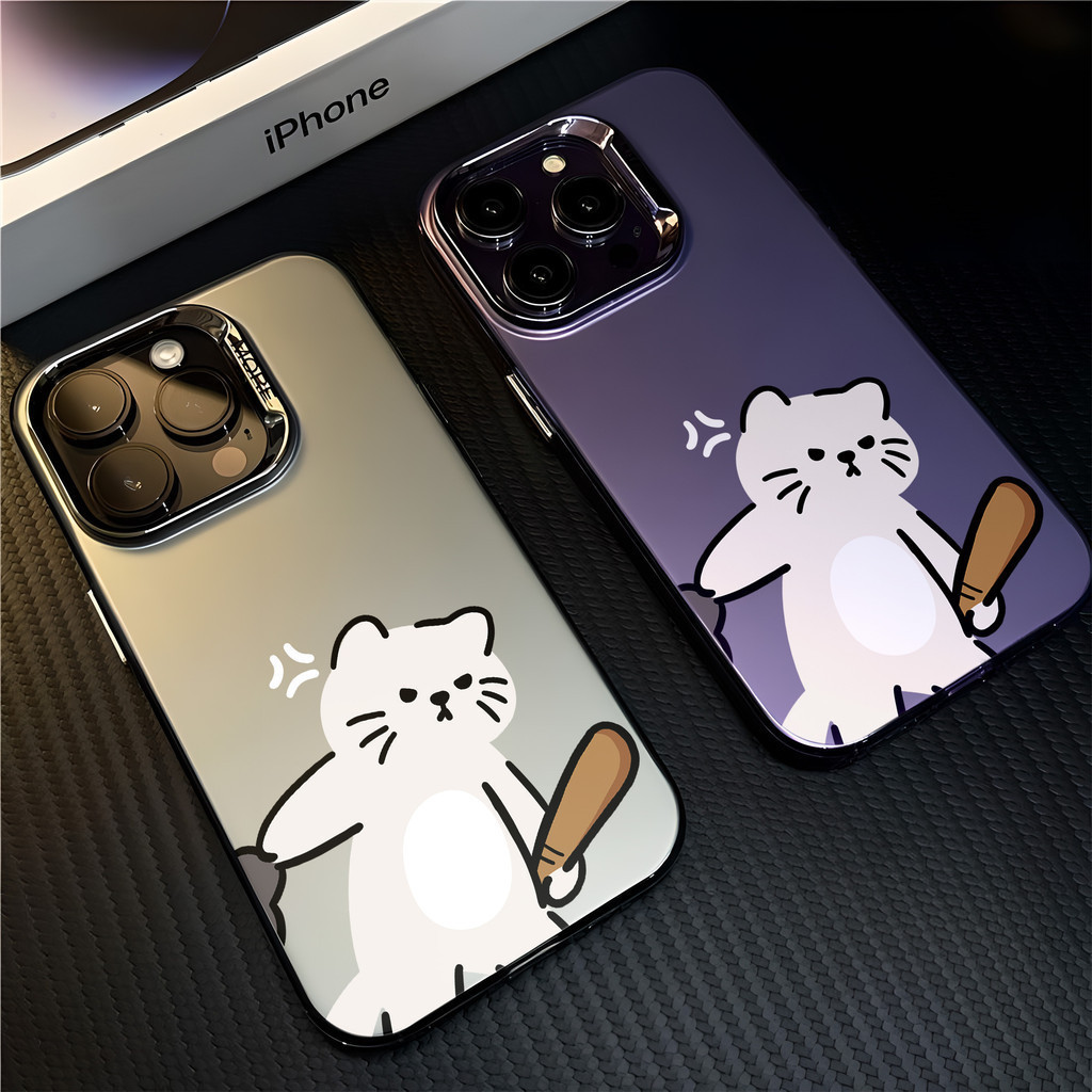 ốp lưng iphone 17 16 15 11 Hài hước hoạt hình mèo cặp vợ chồng Ốp điện thoại silicon mềm hình kim lo