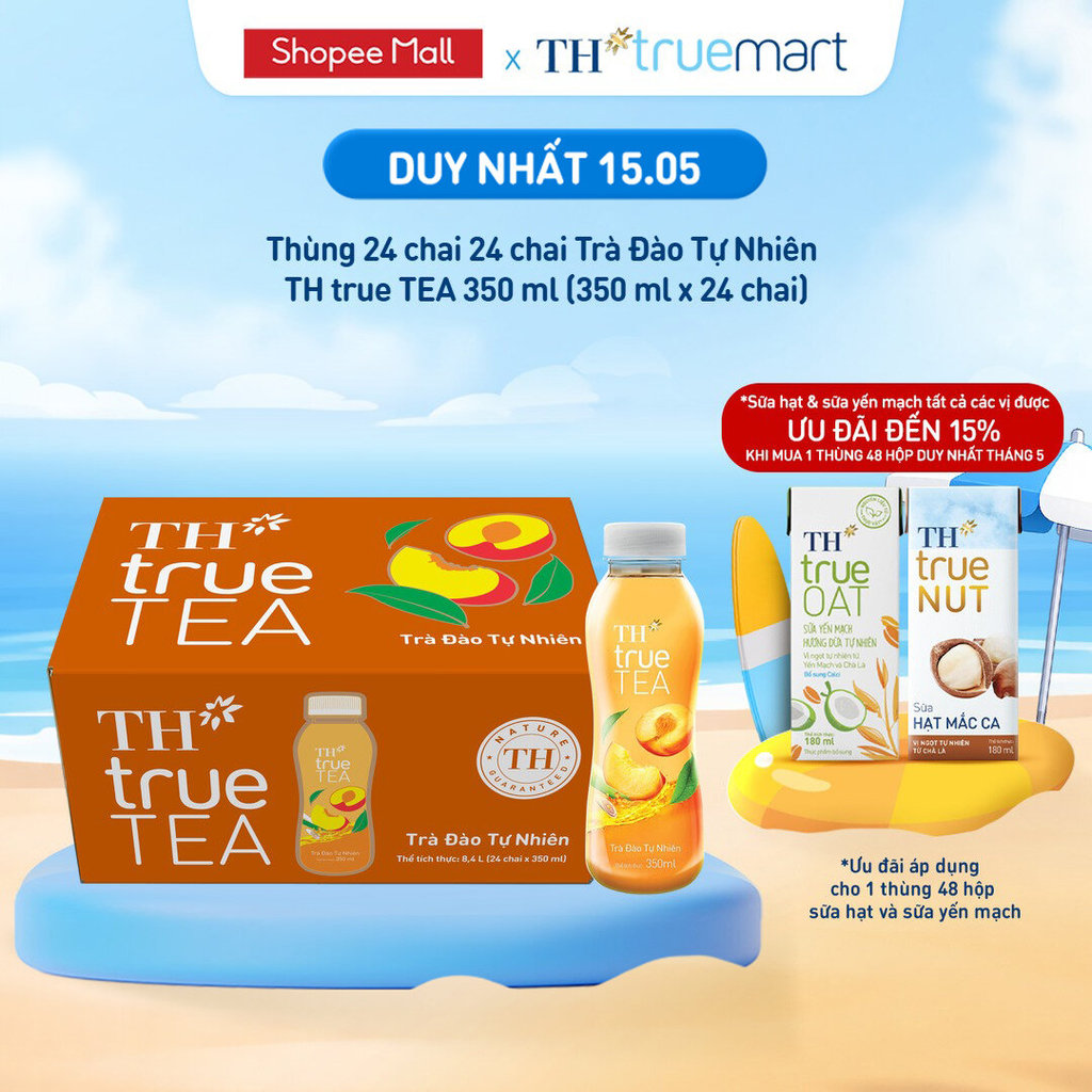 Thùng 24 Chai Trà Đào TH true TEA milk Tự Nhiên 350ml (24 Chai)