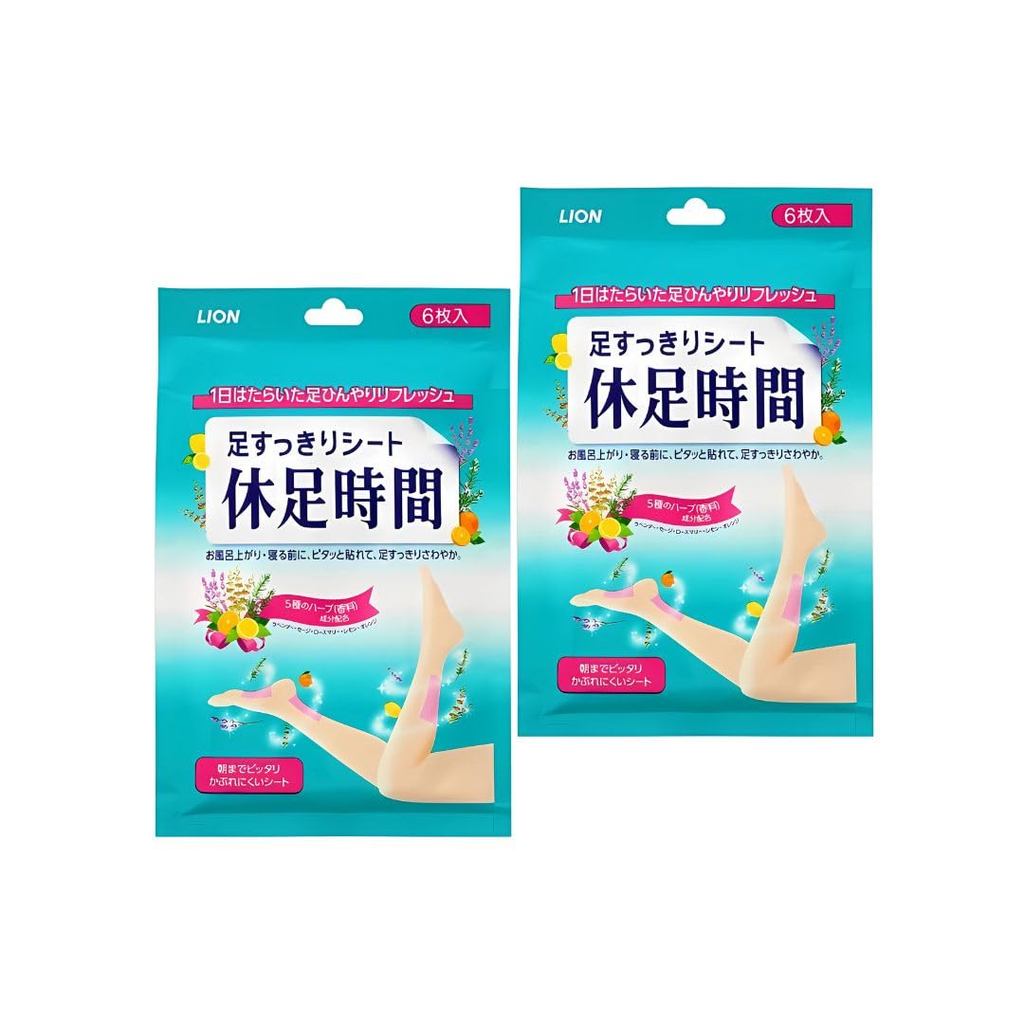 Miếng Dán Làm Mát Thư Giãn Chân Resting Foot Time 6 Miếng x2/ Resting Foot Time Refreshing Foot Shee